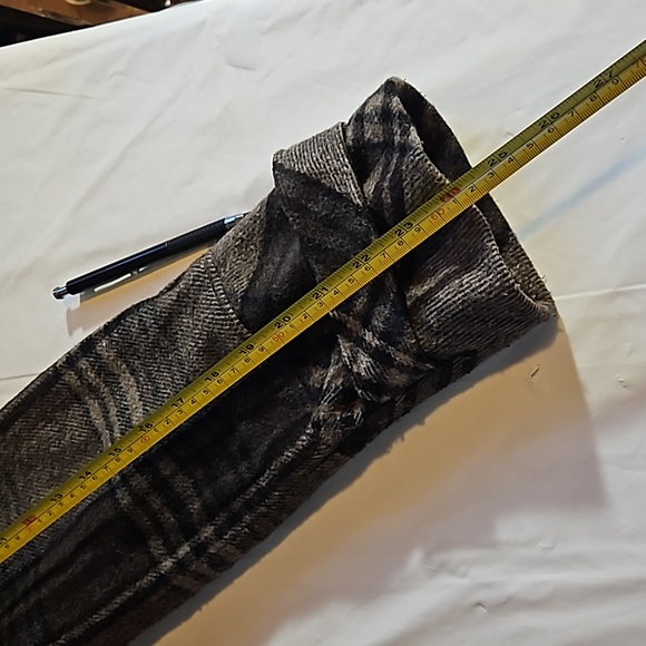 Novelti women's size 9/10 plaid buckled partial wool midi retro style peacoat - Picture 8 of 10